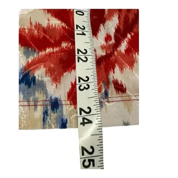 JM Collection Petite Large Scoop Neck Soft Flowy Watercolor Floral Print Top - Picture 6 of 7